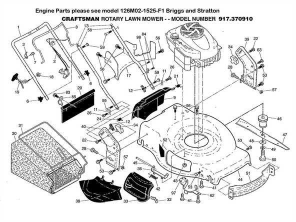 craftsman mower parts diagram