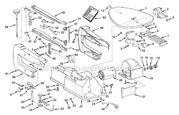 craftsman scroll saw parts diagram