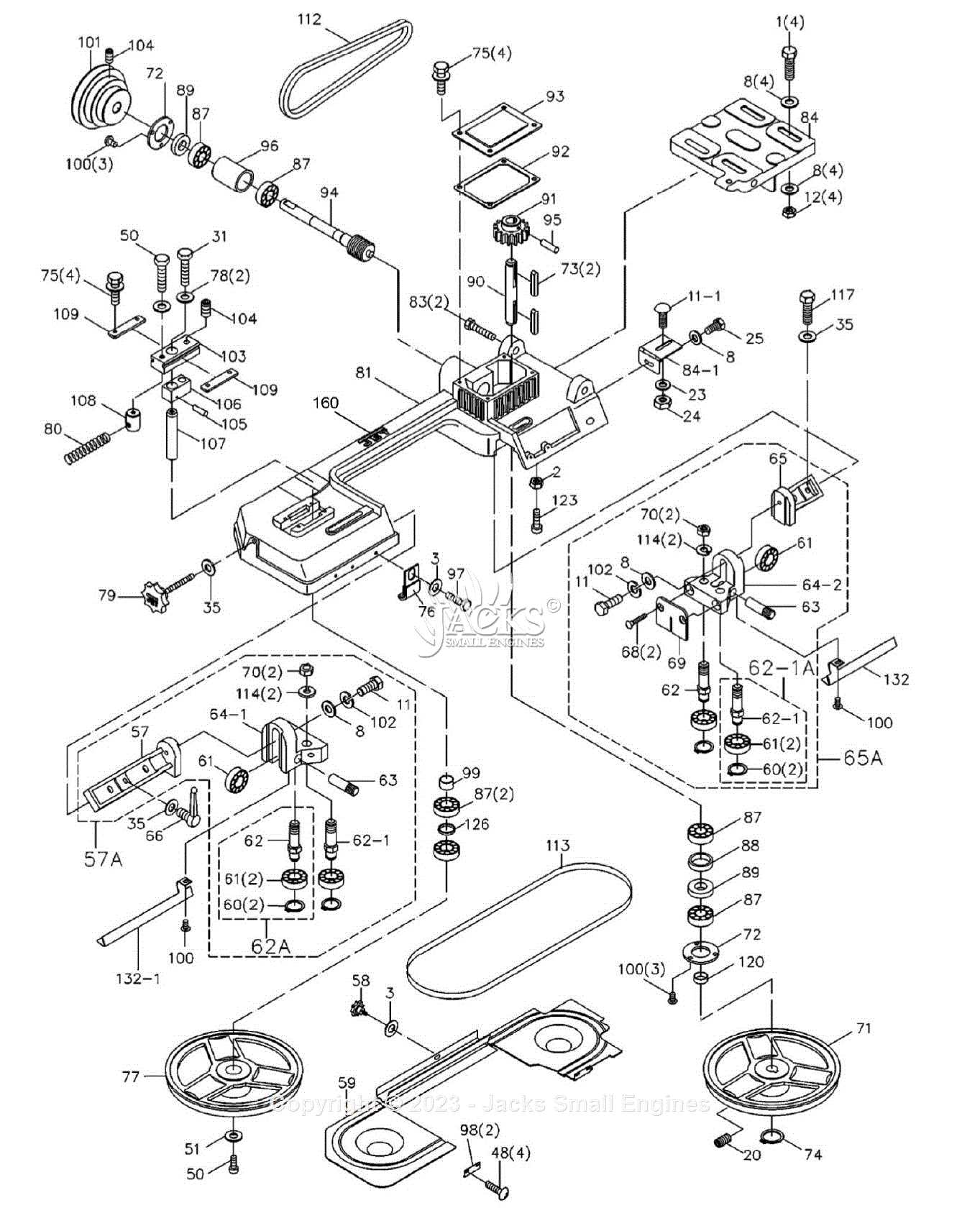 horizontal band saw parts diagram