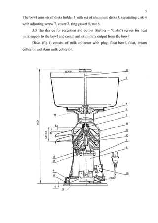 cream separator parts diagram