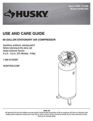 husky compressor parts diagram