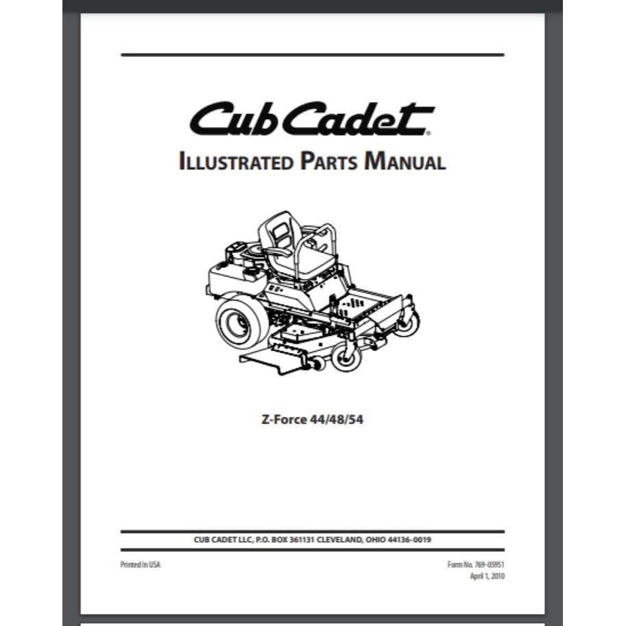 cub cadet mower parts diagram