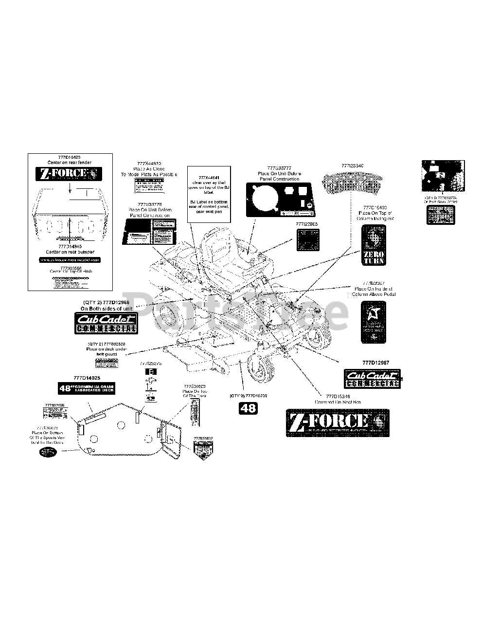 cub cadet z force parts diagram