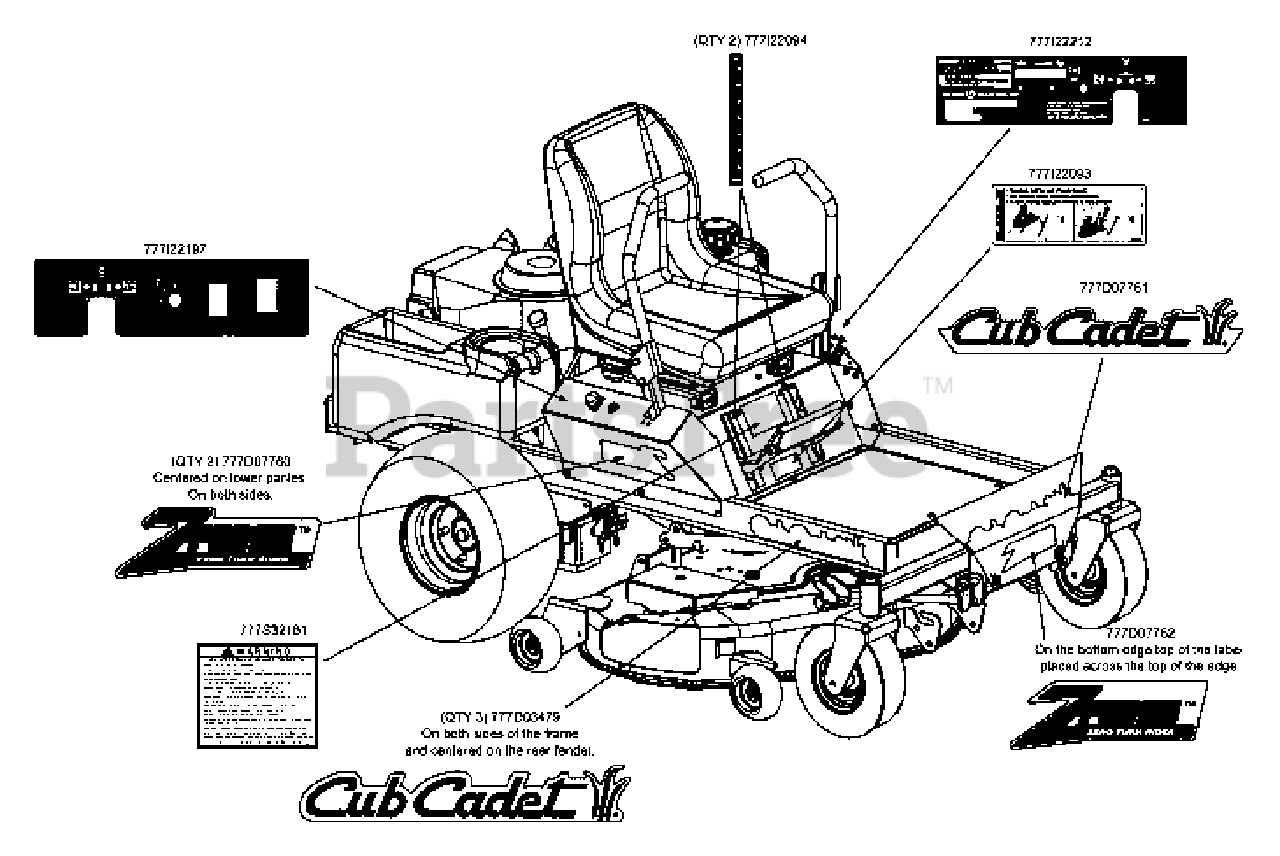 cub cadet zero turn parts diagram