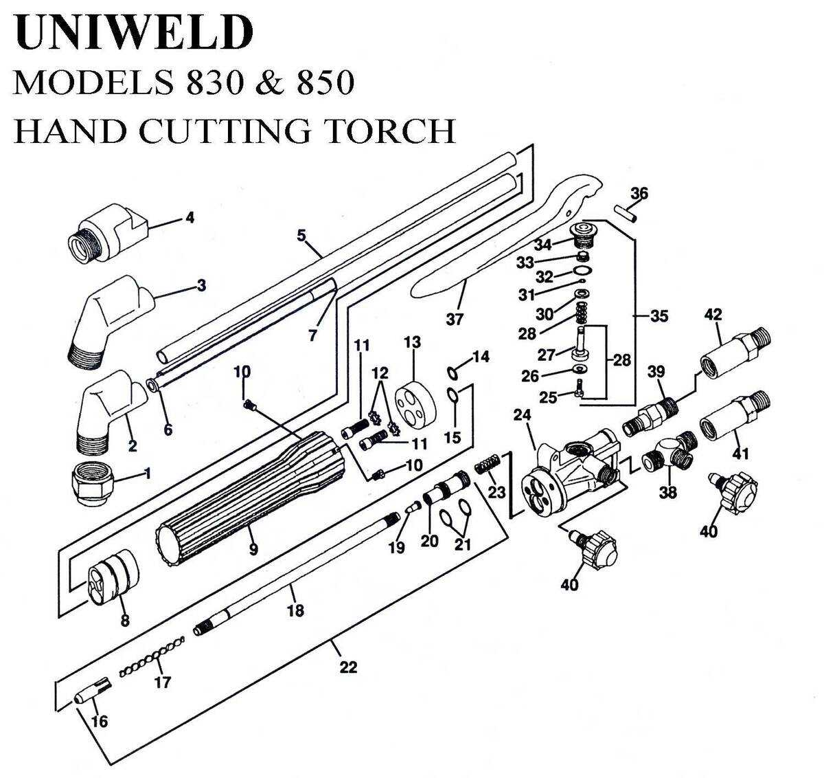 cutting torch parts diagram