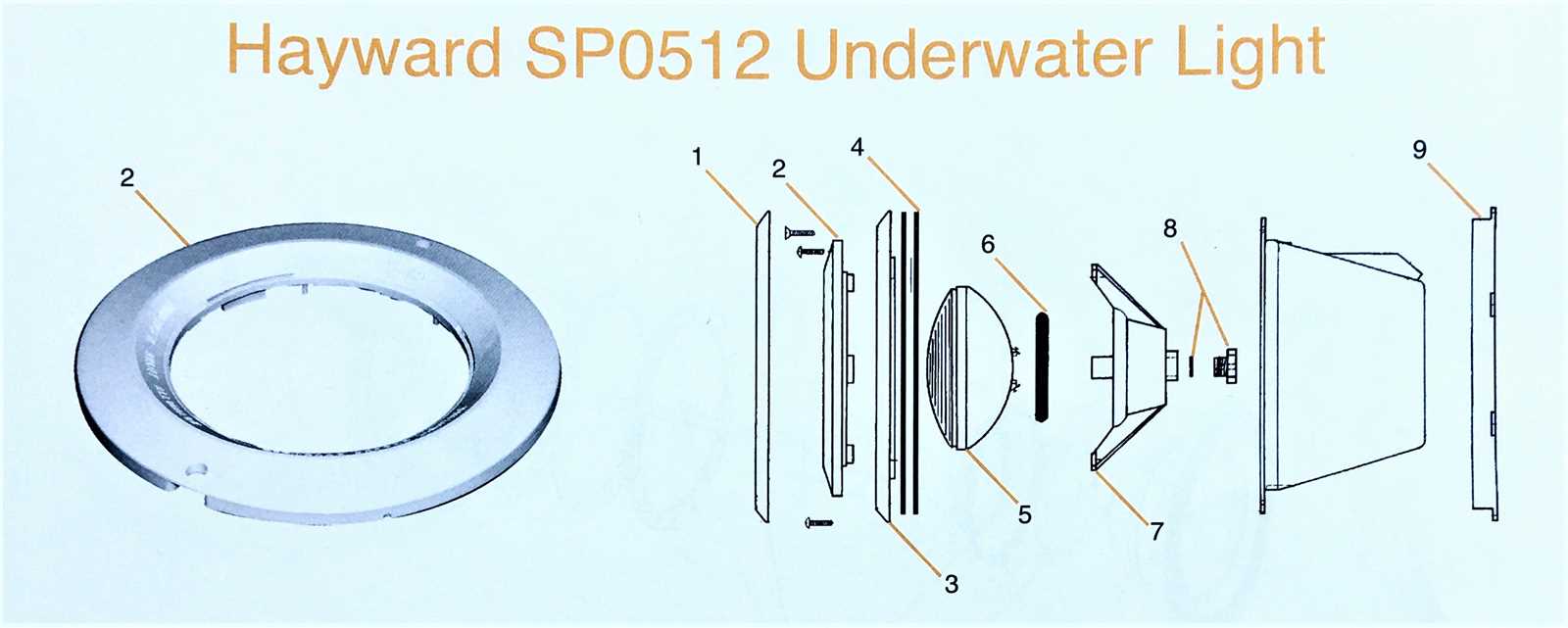 hayward pool light parts diagram