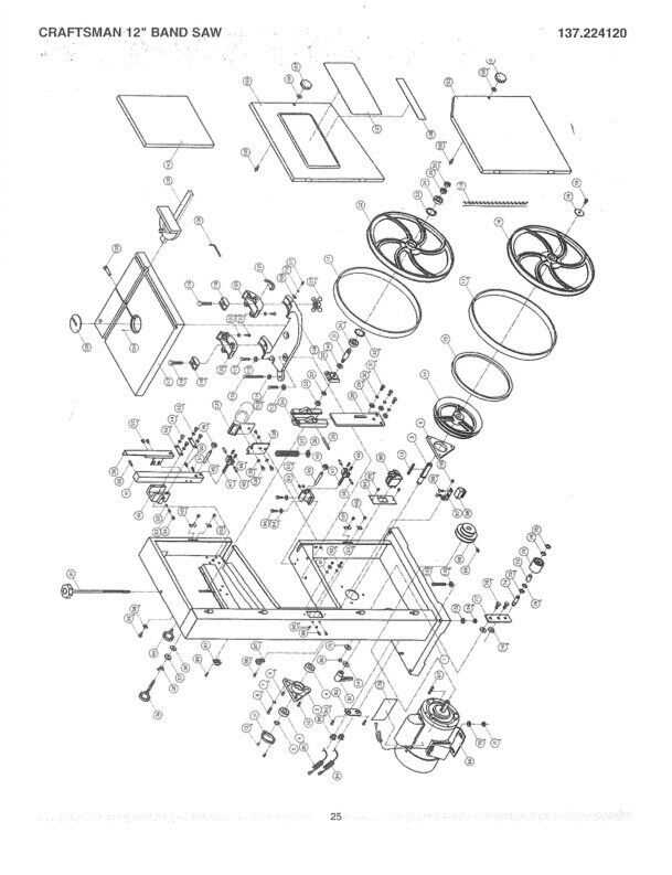 craftsman 12 inch band saw parts diagram