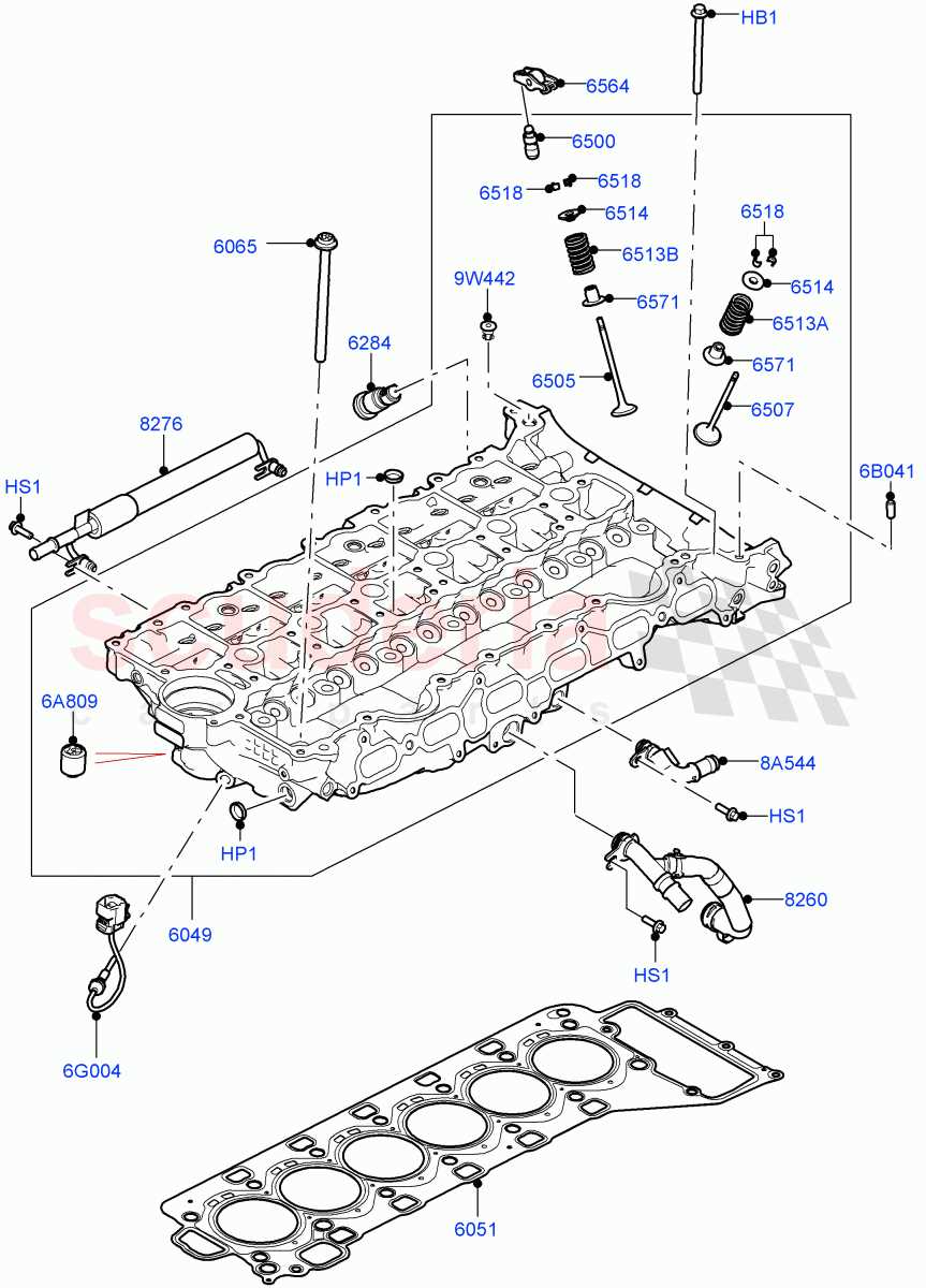 cylinder head parts diagram