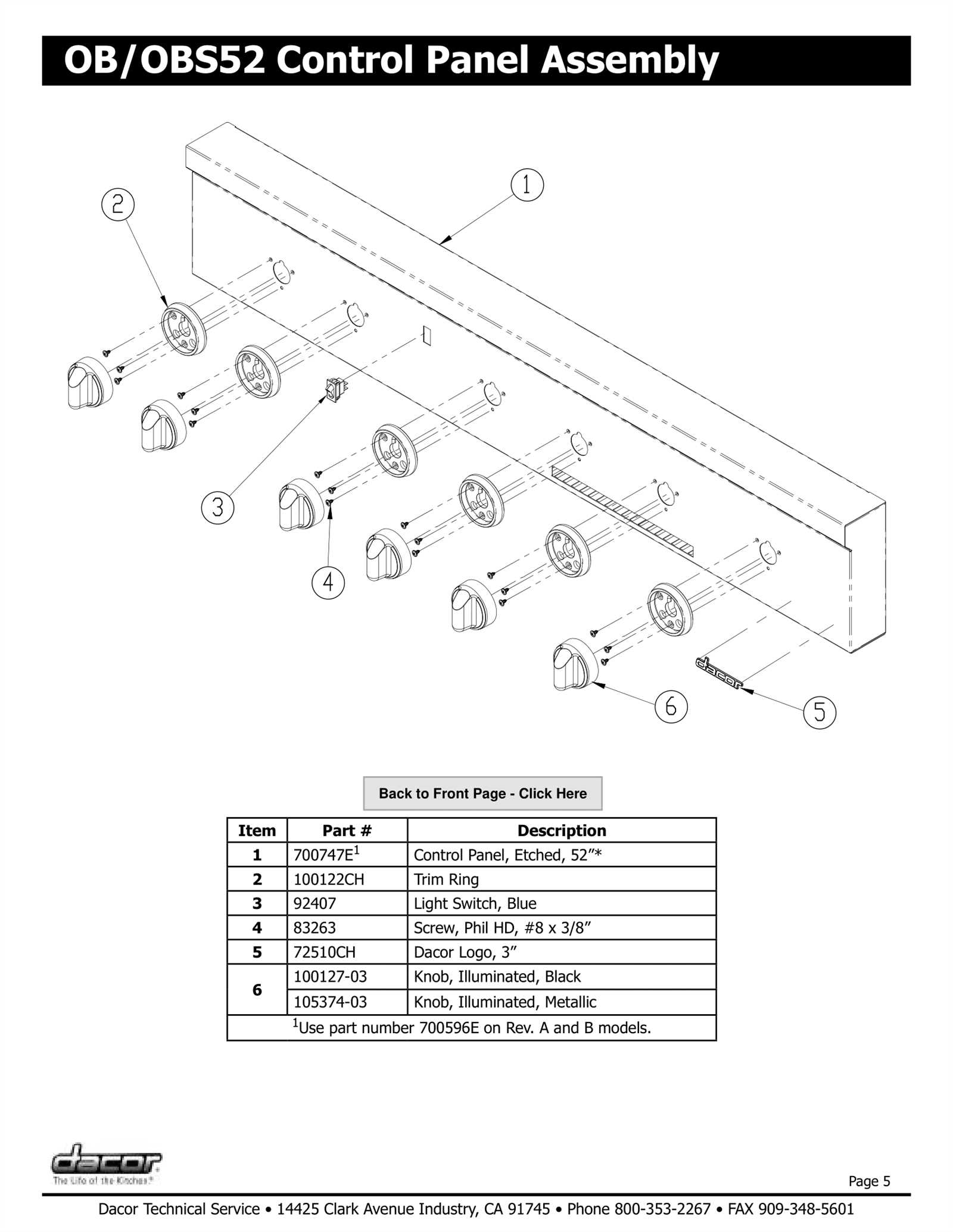 dacor parts diagram