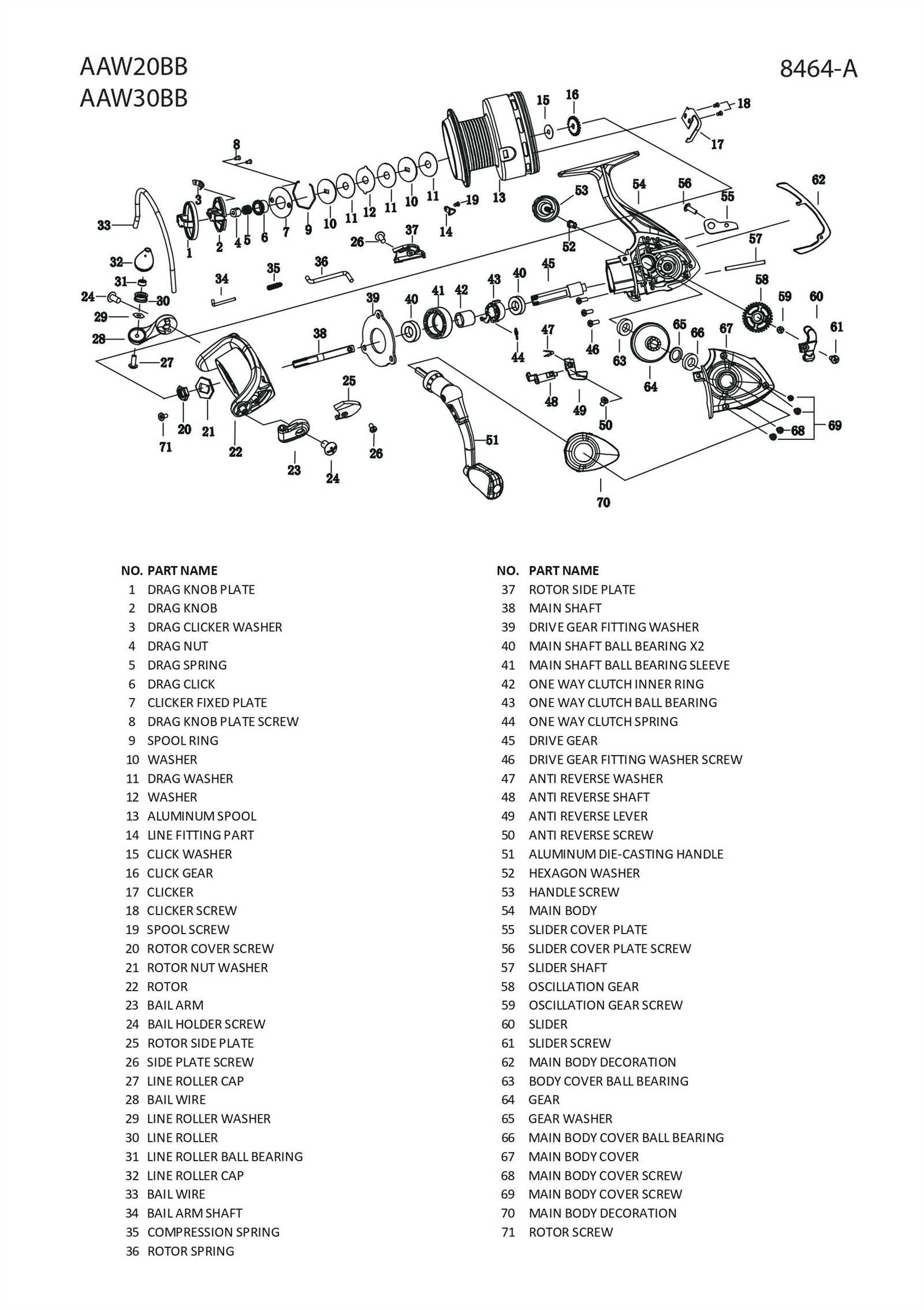 daiwa spinning reel parts diagram