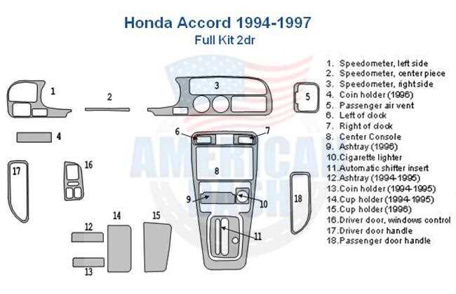 honda accord interior parts diagram