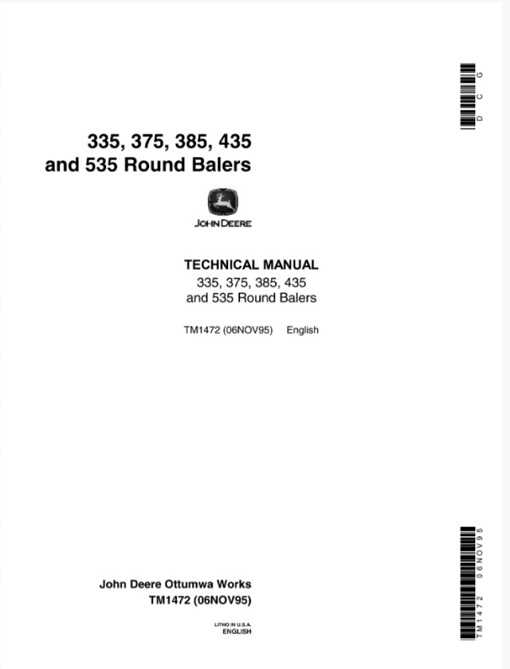 john deere 535 round baler parts diagram