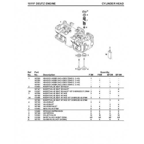 deutz 1011 engine parts diagram