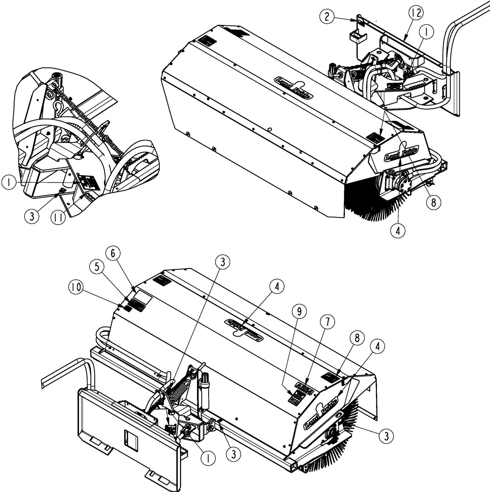 bobcat sweeper parts diagram