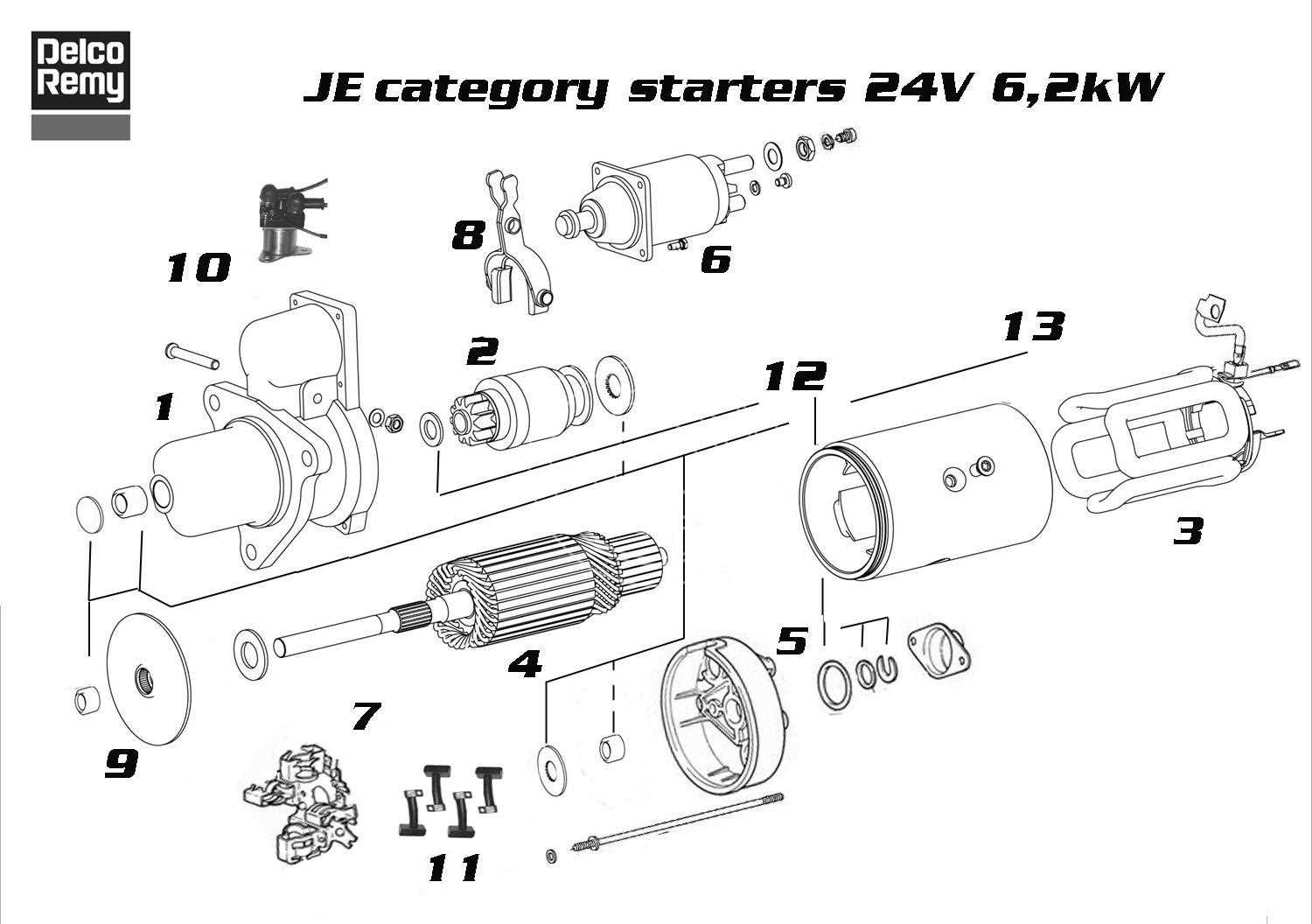 delco starter parts diagram