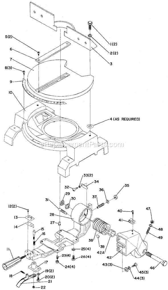 delta miter saw parts diagram