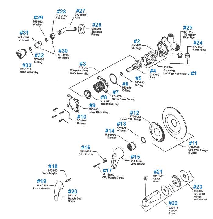 delta shower head parts diagram