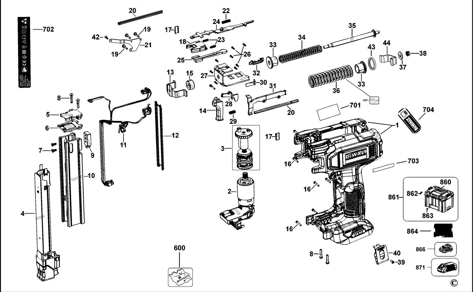 dewalt dcd996 parts diagram