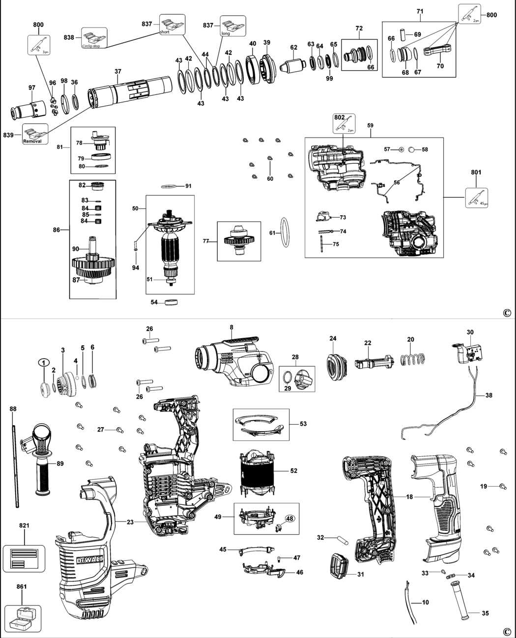 dewalt dcf887 type 3 parts diagram