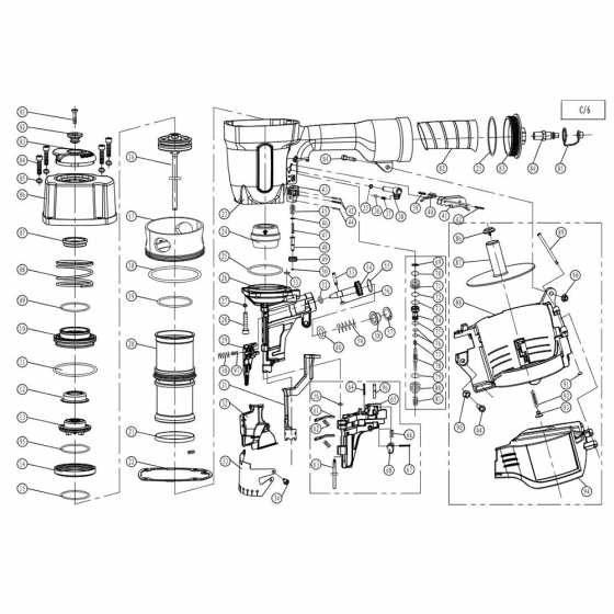 dewalt nail gun parts diagram