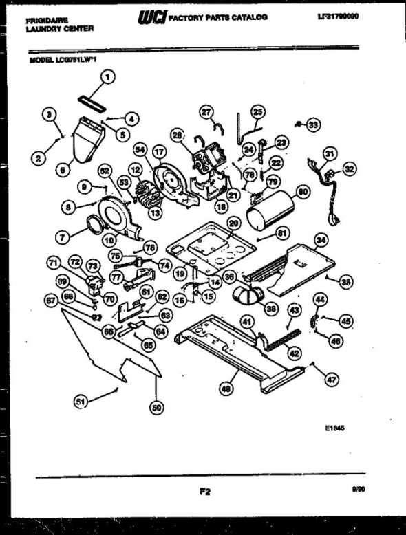 frigidaire laundry center parts diagram