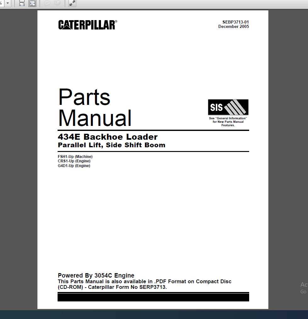 caterpillar backhoe parts diagram