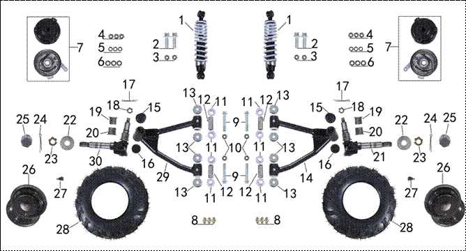 diagram of front suspension parts