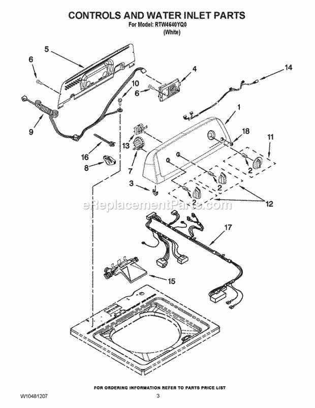 diagram of washing machine parts