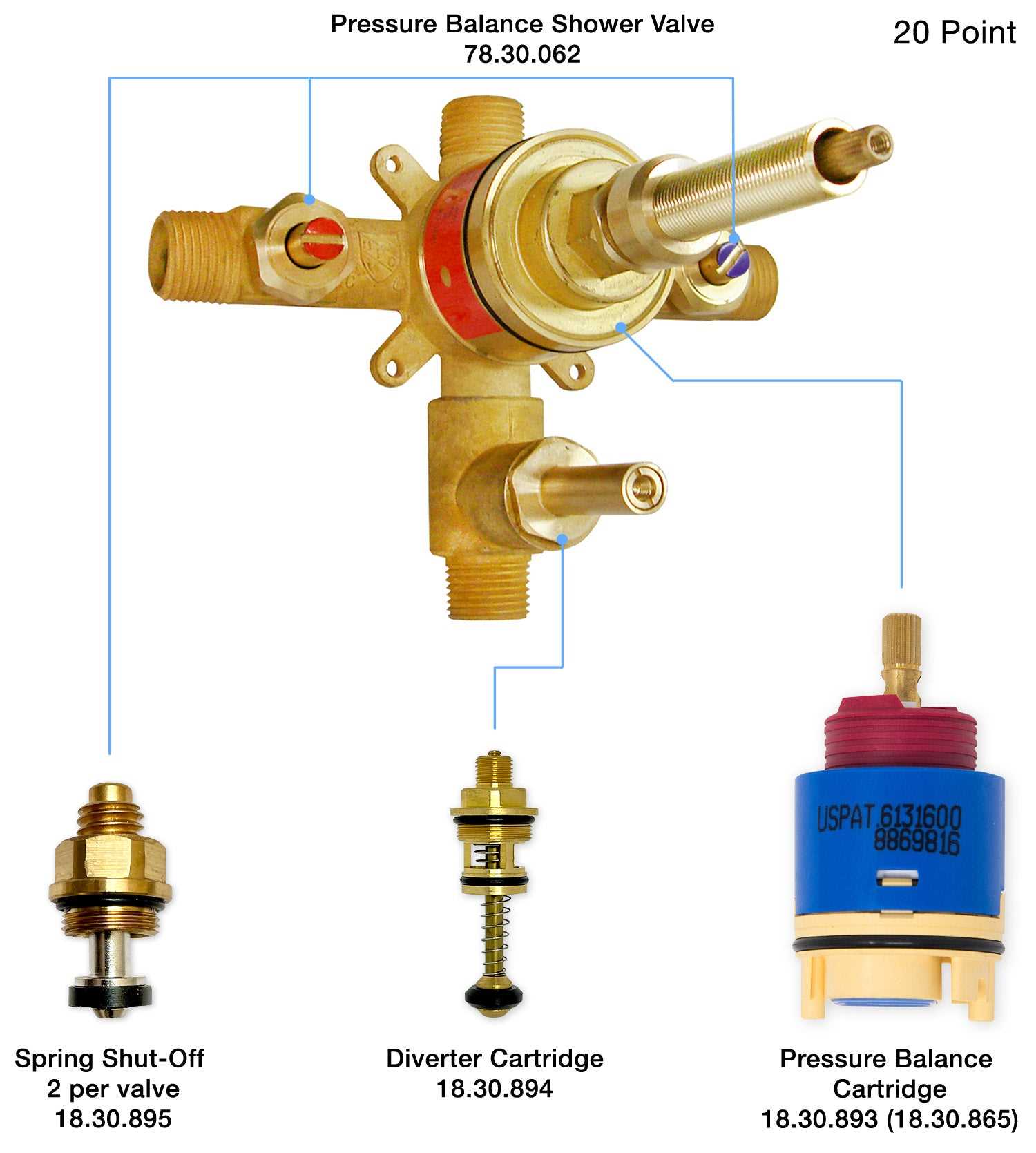 diagram shower faucet parts