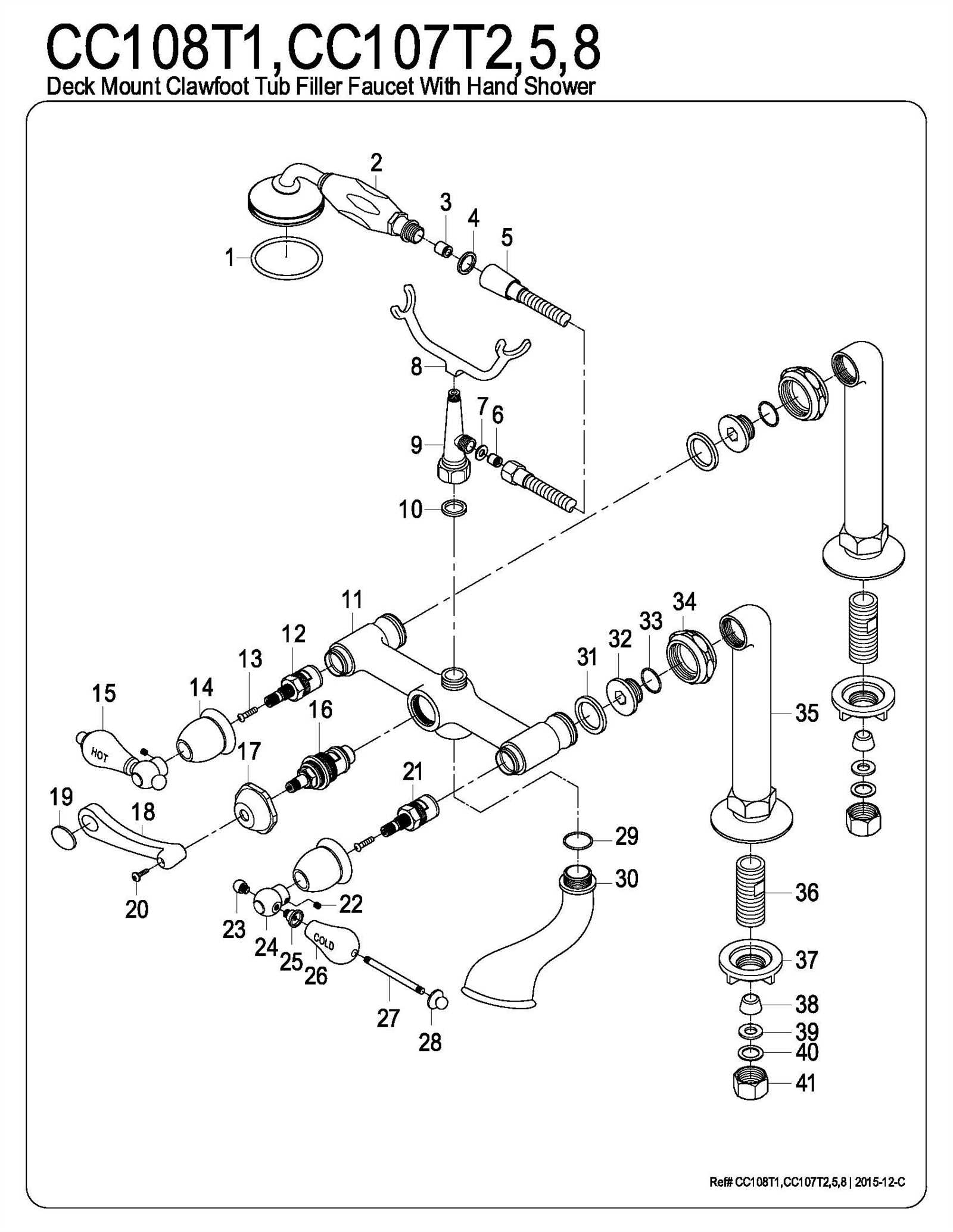 diagram shower faucet parts