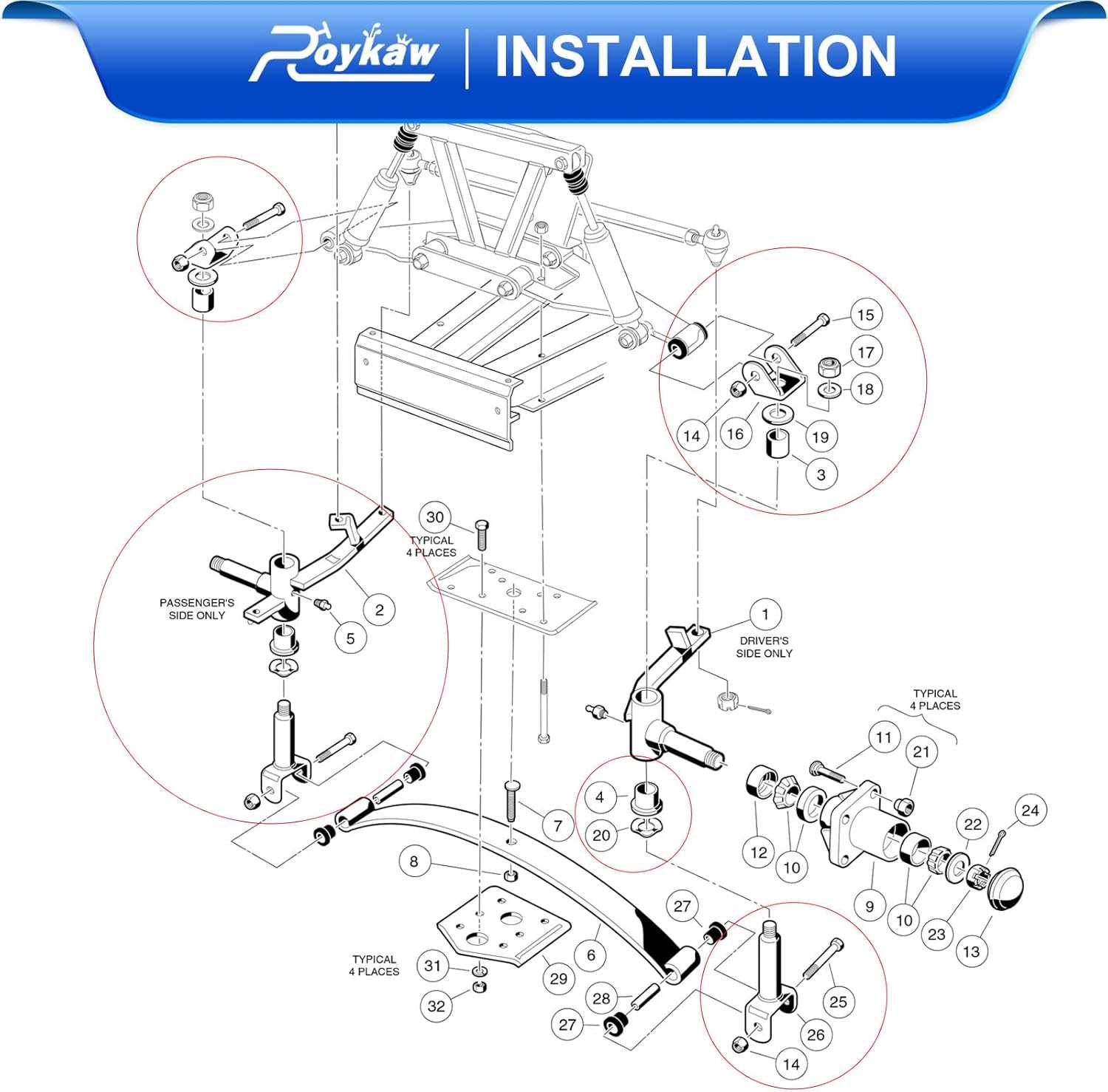 club car parts diagram front end