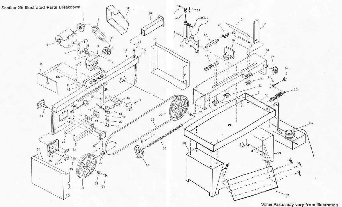 horizontal band saw parts diagram