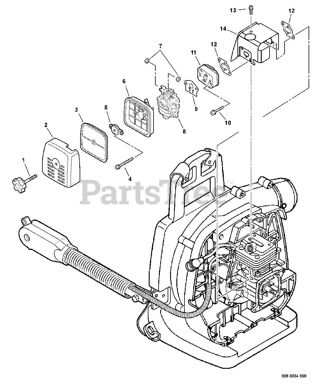 echo backpack blower parts diagram