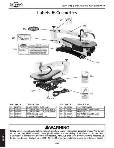 delta scroll saw parts diagram