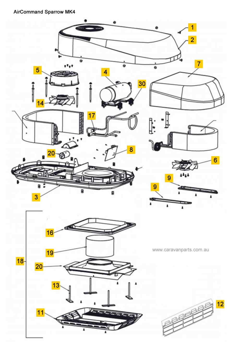 dometic ac parts diagram