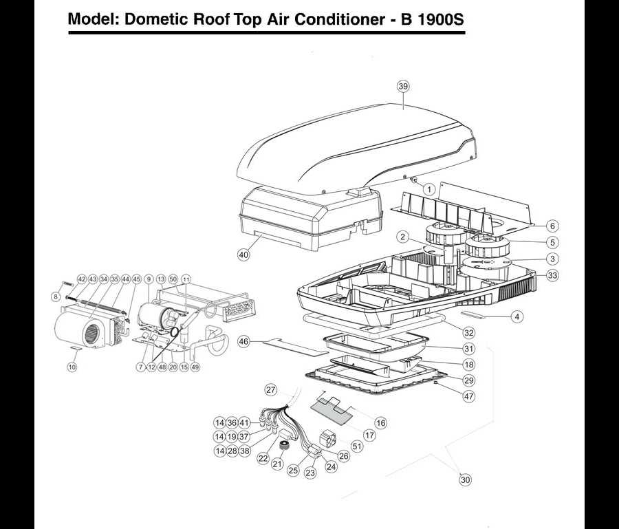 dometic air conditioner parts diagram