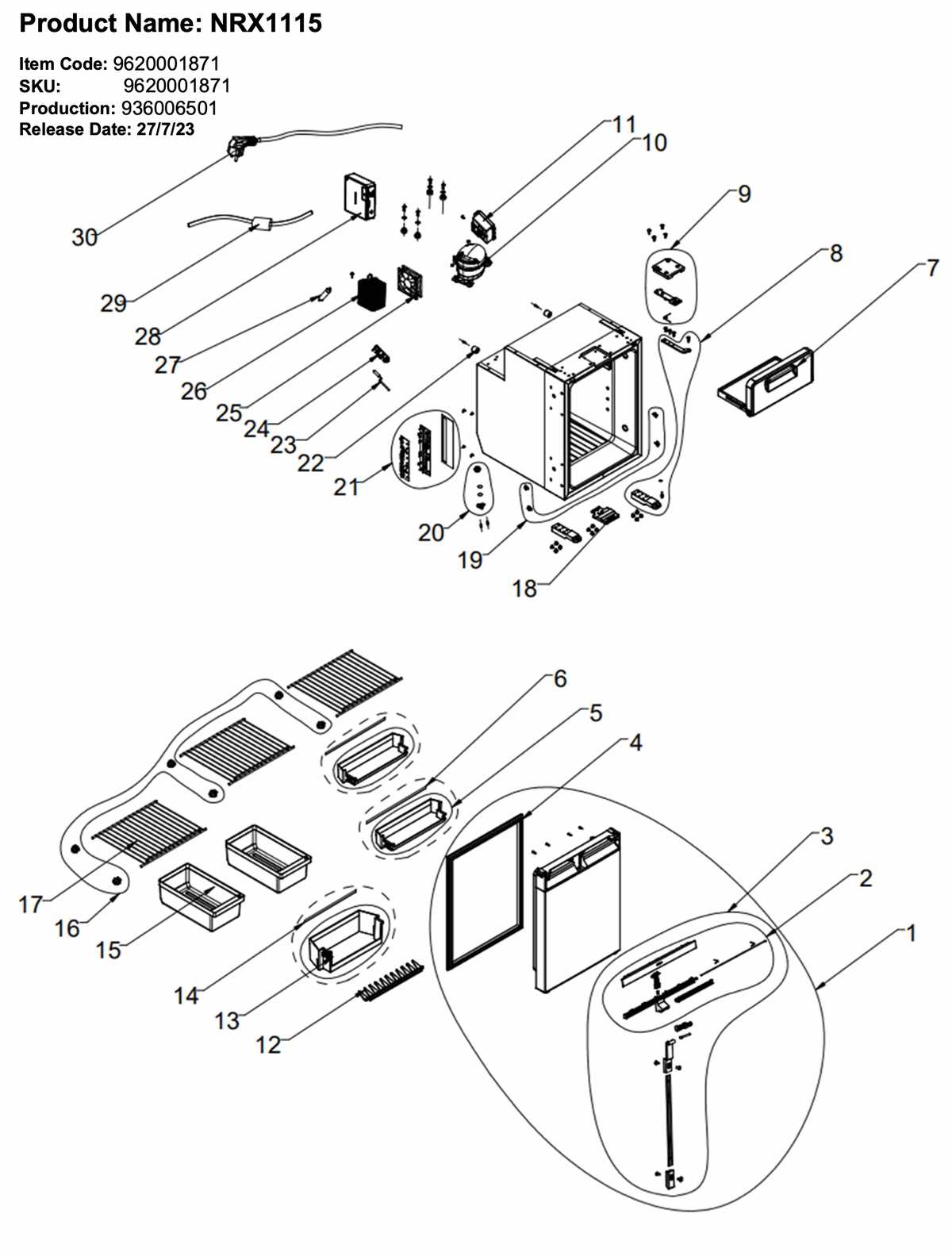 dometic fridge parts diagram