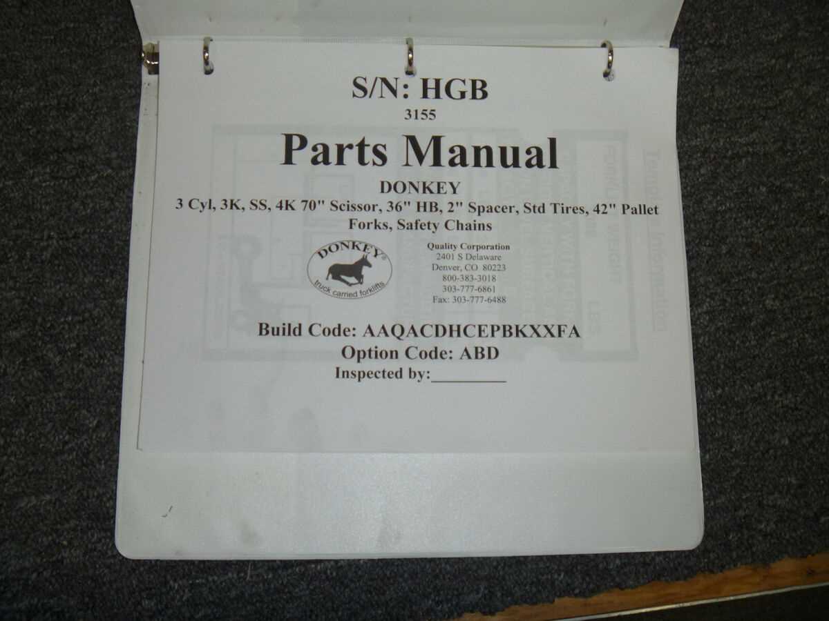 donkey forklift parts diagram