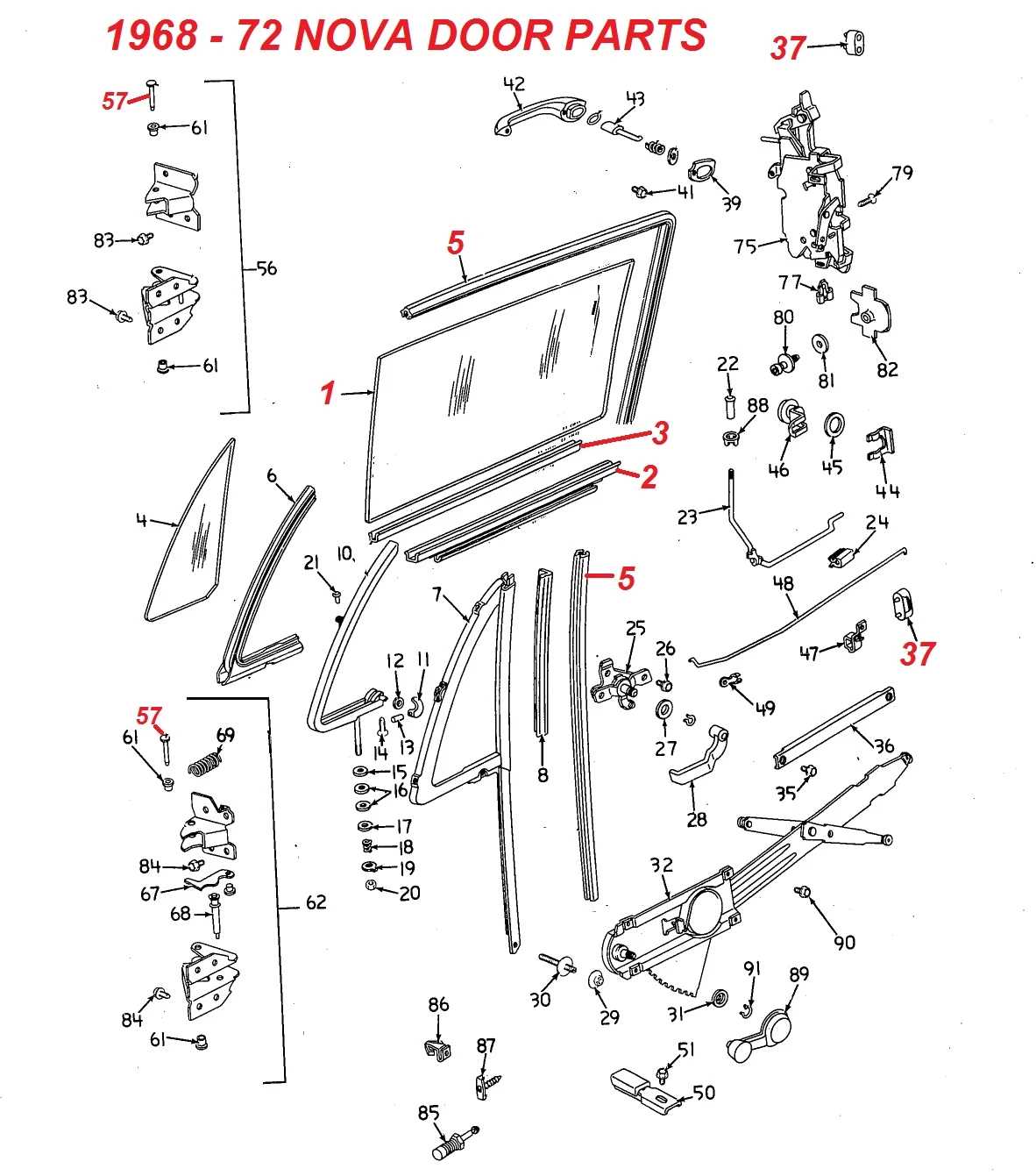 door parts names diagram