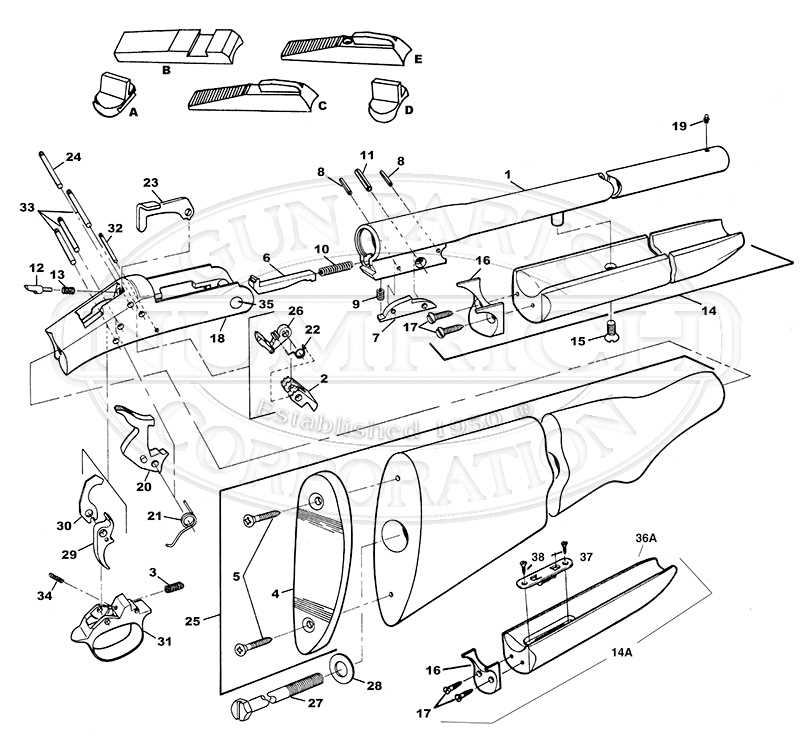 double barrel shotgun parts diagram