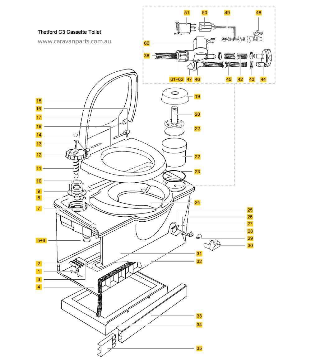 manual thetford rv toilet parts diagram