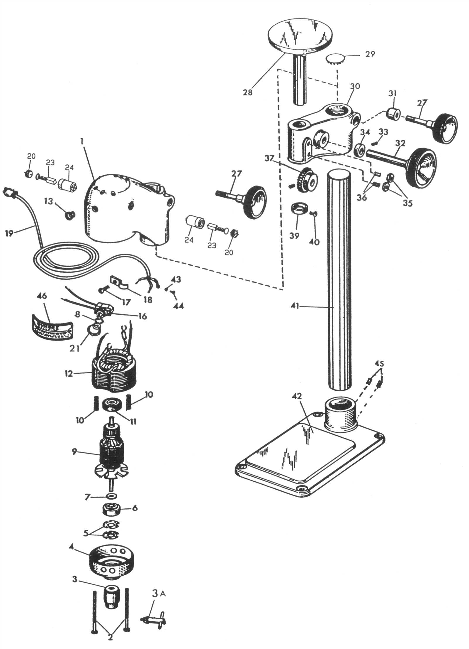 drill press diagram parts