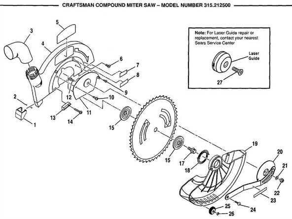 miter saw parts diagram