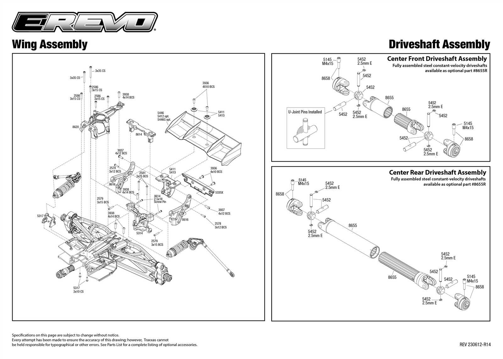 e revo vxl parts diagram