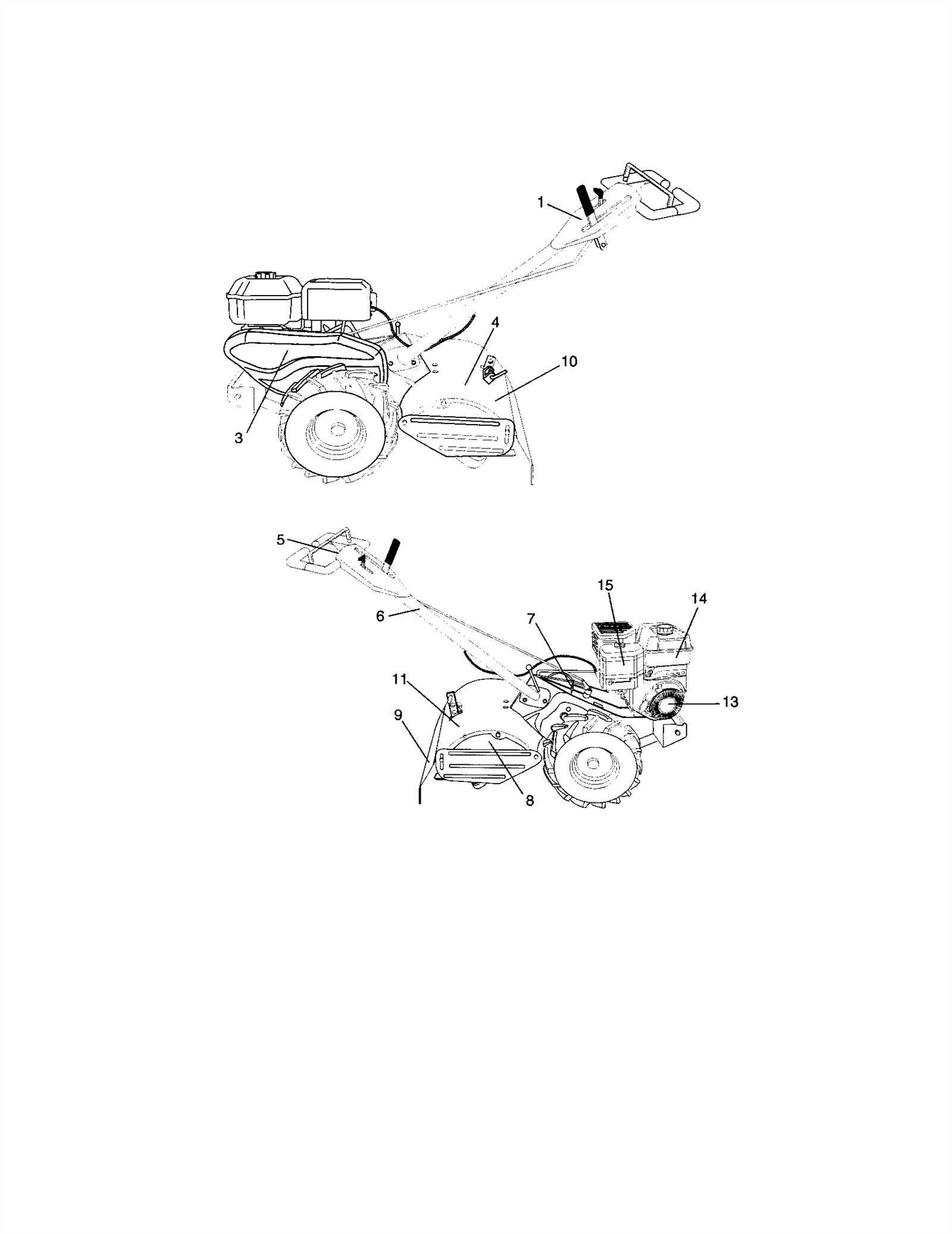 earthquake tiller parts diagram