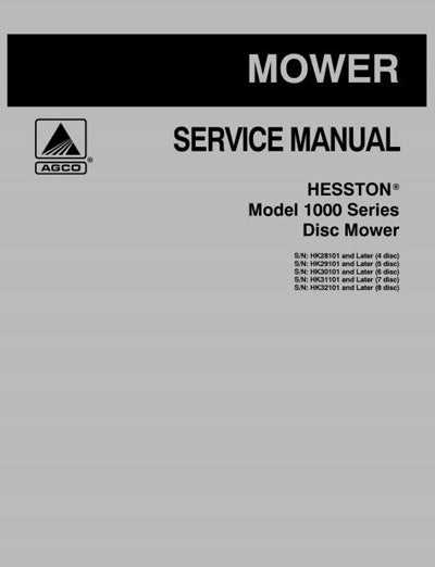 hesston 1006 disc mower parts diagram