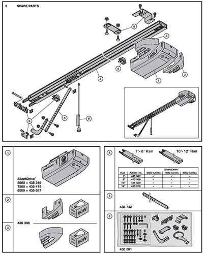 parts of a garage door diagram