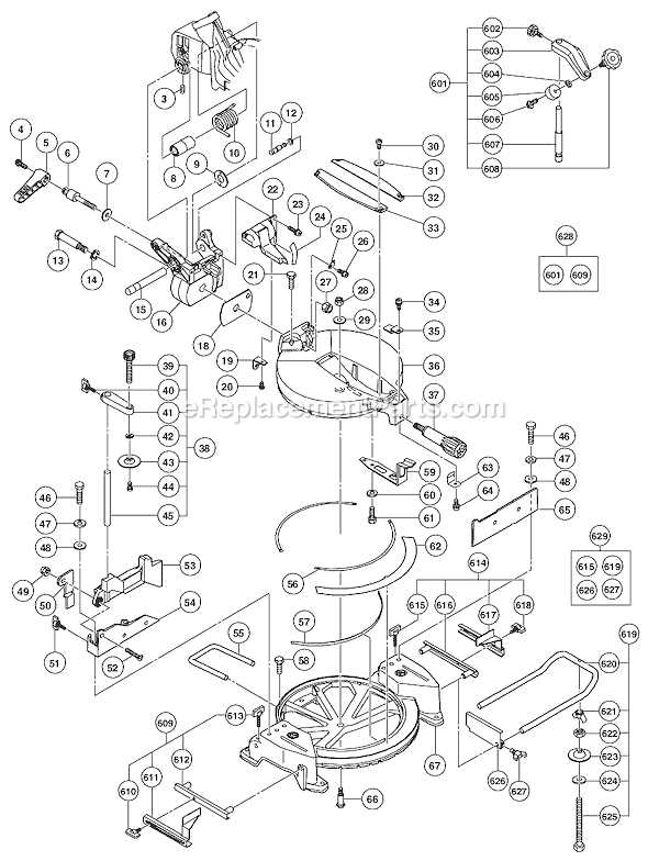 compound miter saw parts diagram