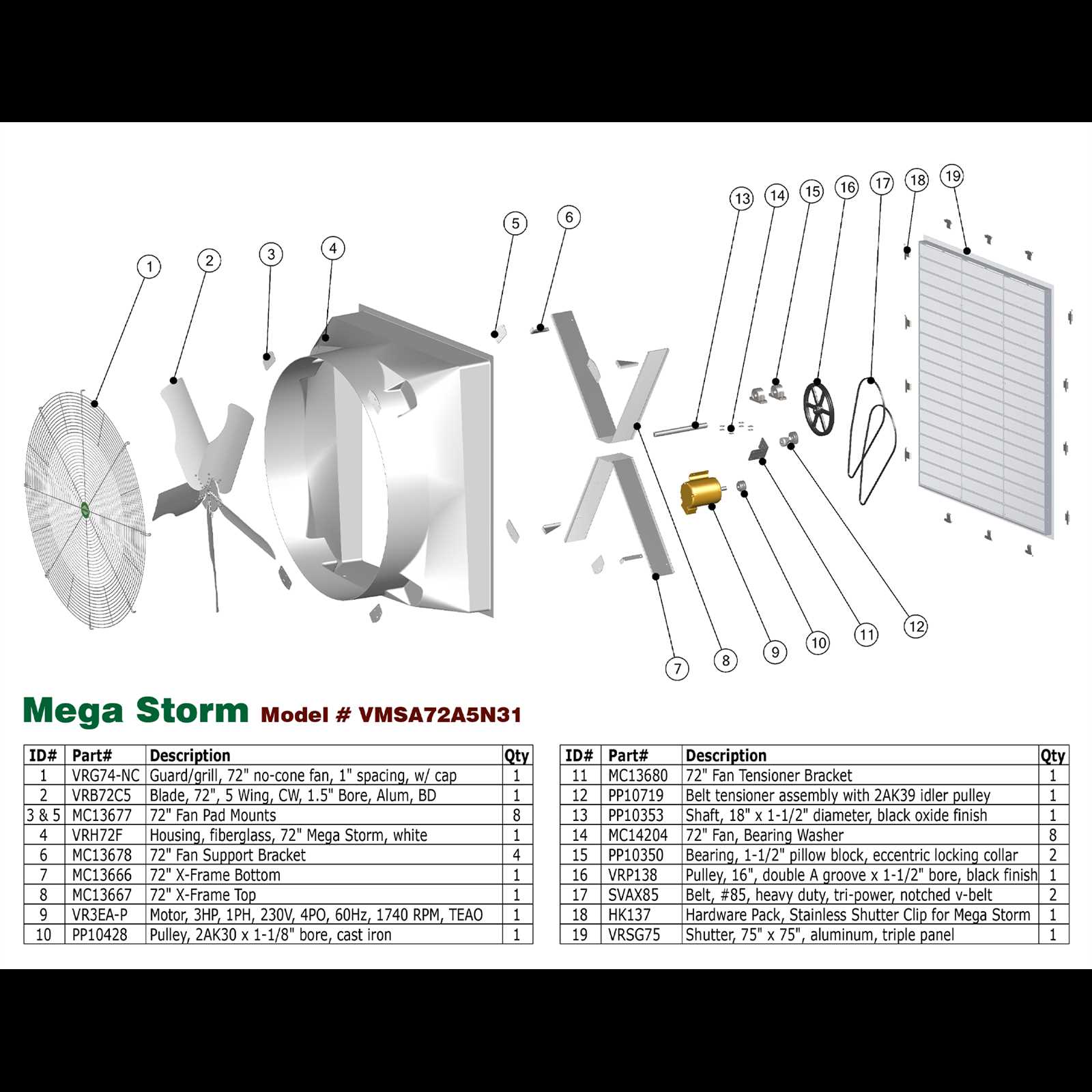 exhaust fan parts diagram