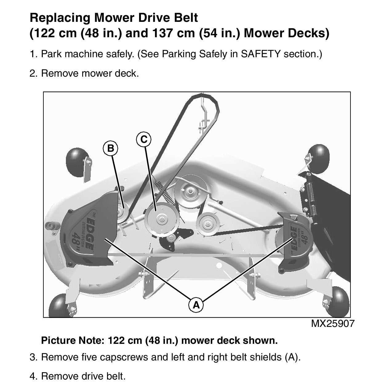 john deere 345 48c mower deck parts diagram